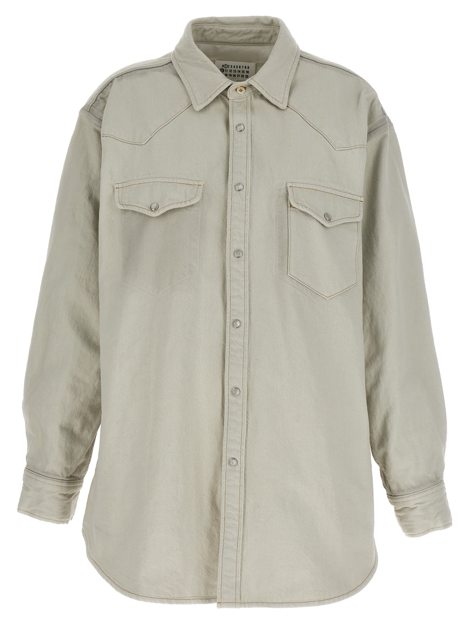 Cotton Denim Overshirt — White