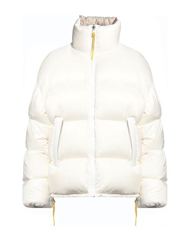 Woman Puffer Ivory Size L Nylon, Cow leather