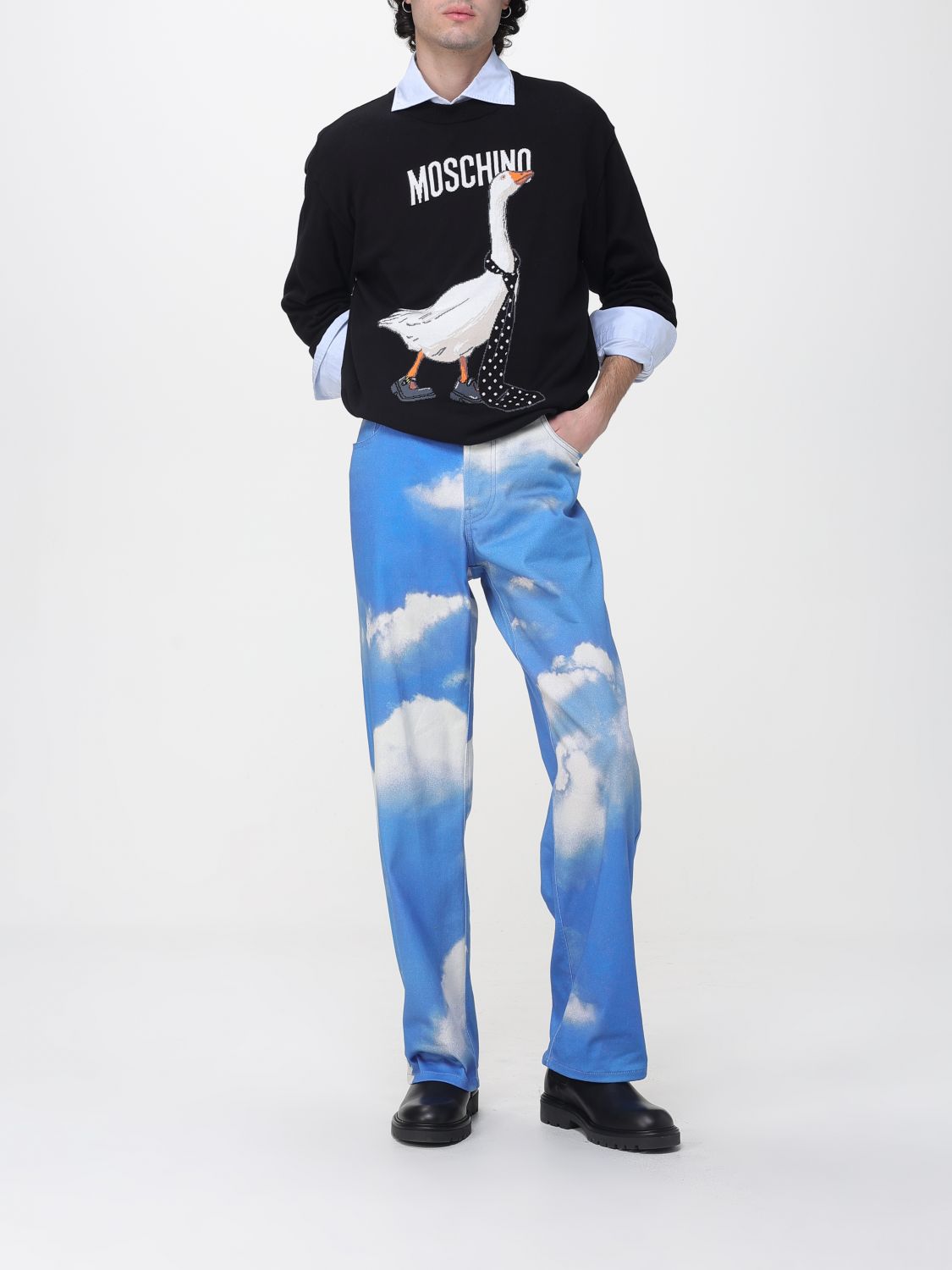 Jeans Men color Gnawed Blue