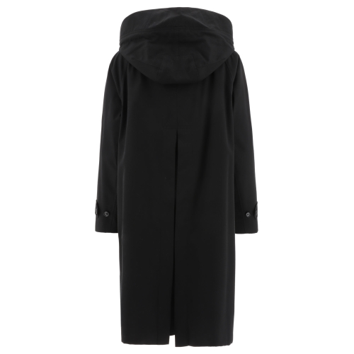 Gabardine hooded car coat - Black