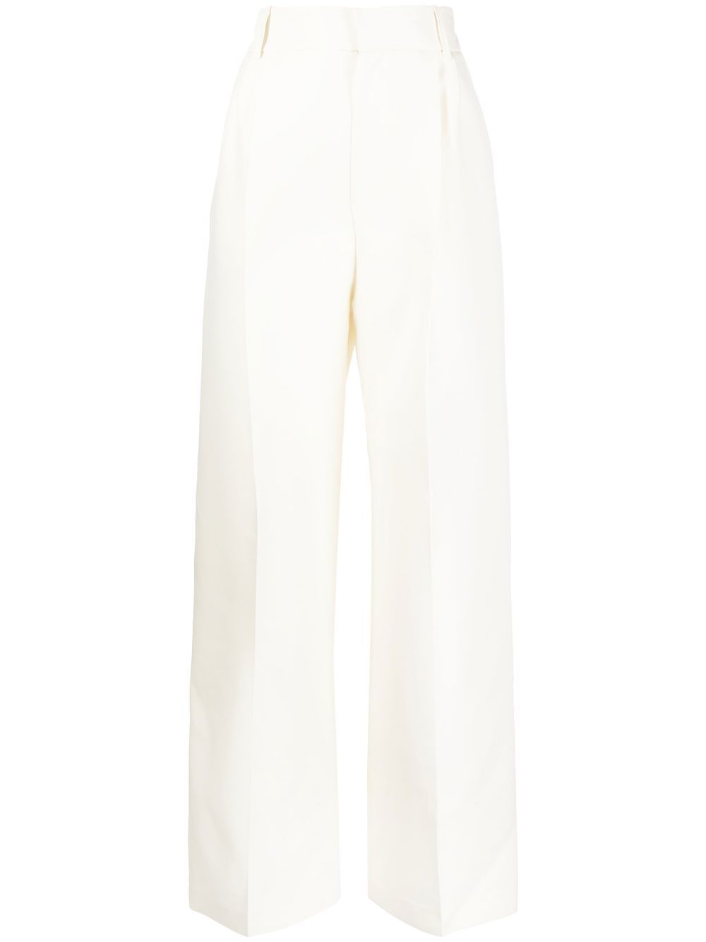 Pleat-detail tailored trousers - White