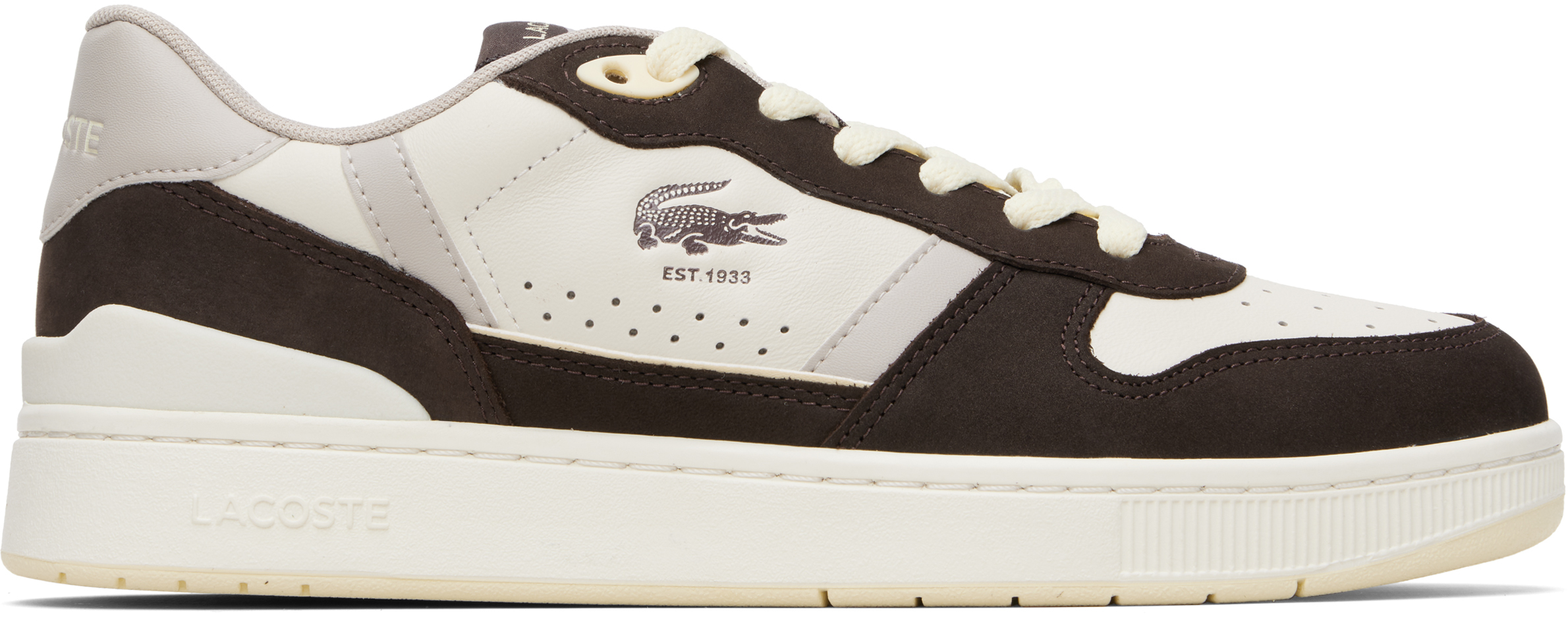 Brown & Gray T-Clip Set Leather Sneakers