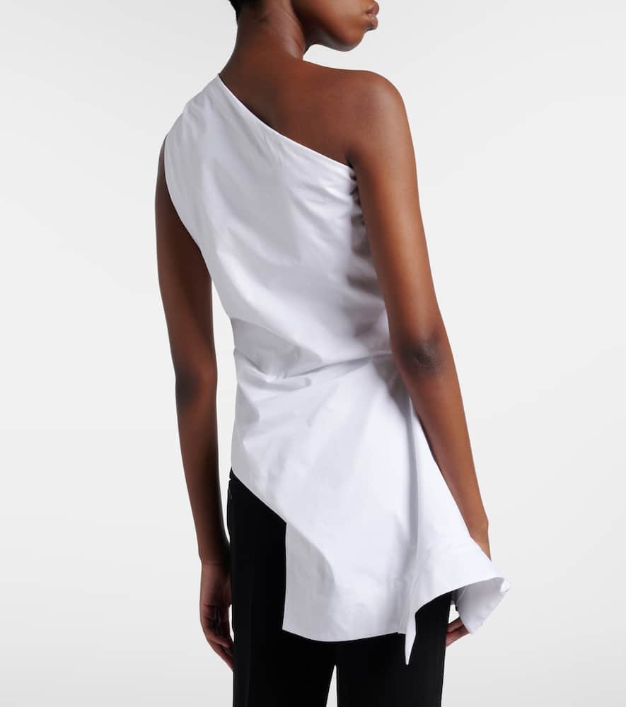 Róhe Asymmetric one-shoulder cotton poplin top