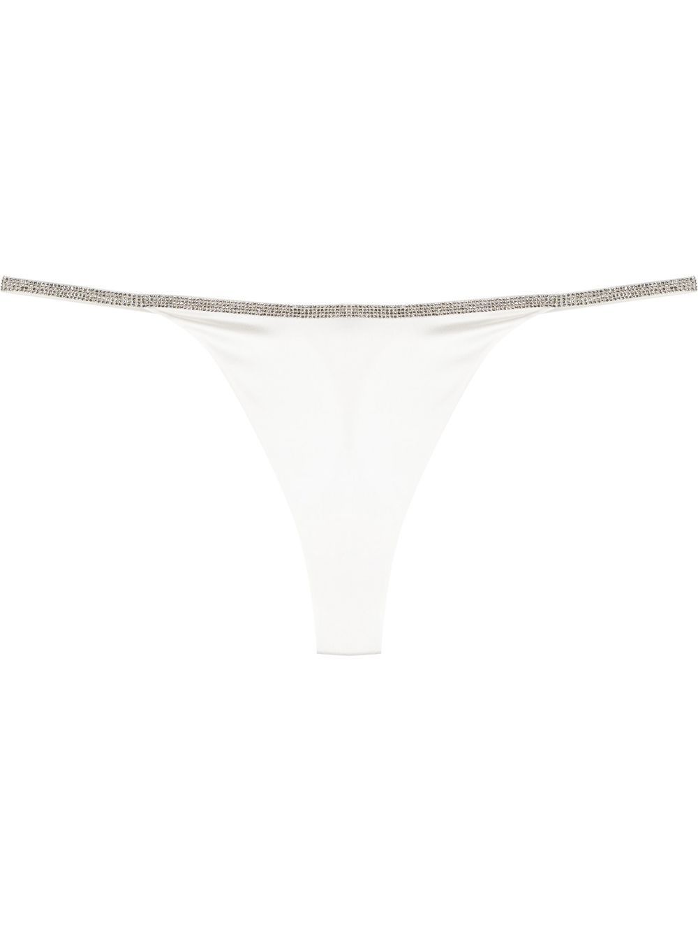 Crystal-embellished thong - White