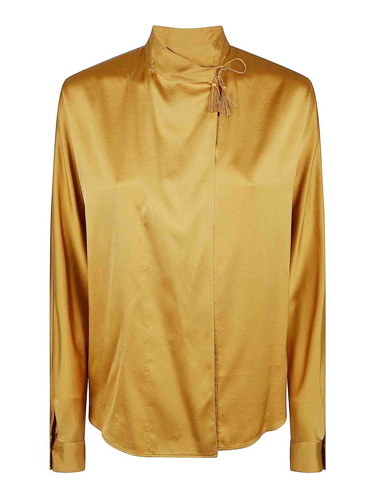 Heavy Stretch Silk Satin Kimono Shirt