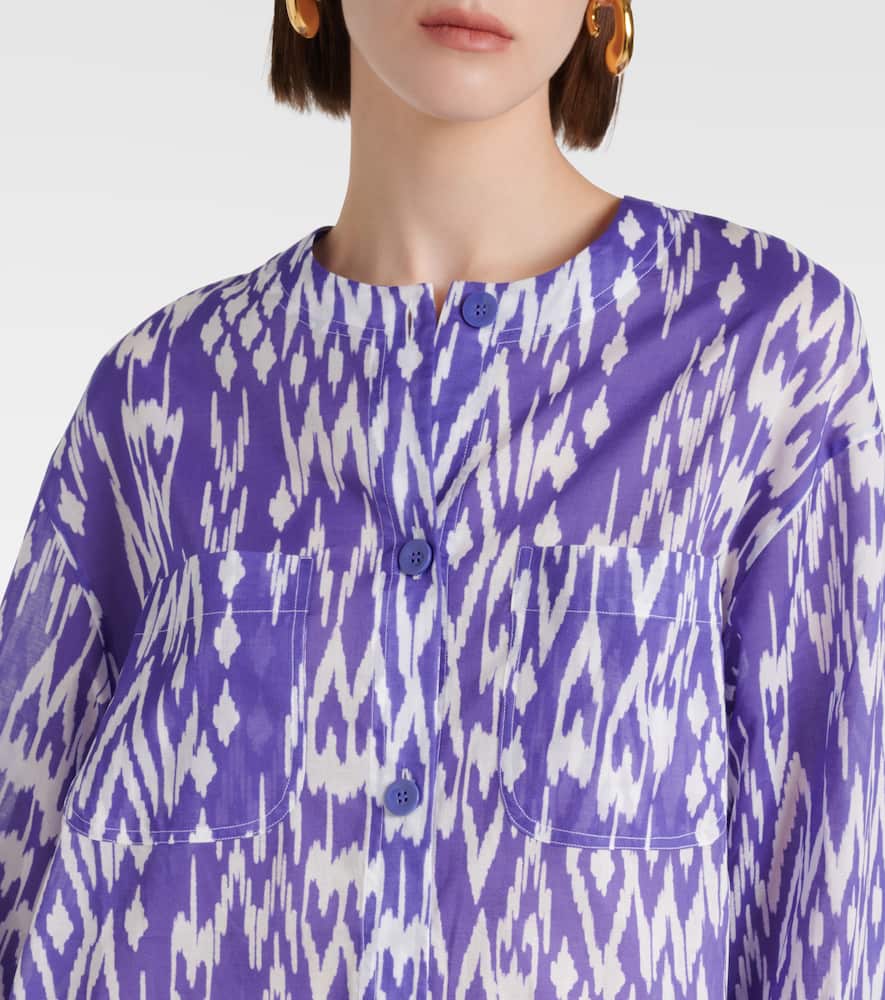 Eres Sky belted printed crêpe midi dress