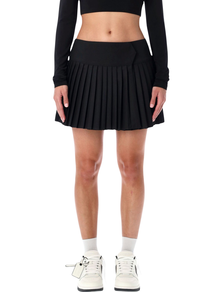 Pleated Logo-print Mini Skirt