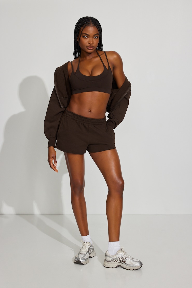 SoftTerry™ Low Rise Shorts - Brown - Women Clothing