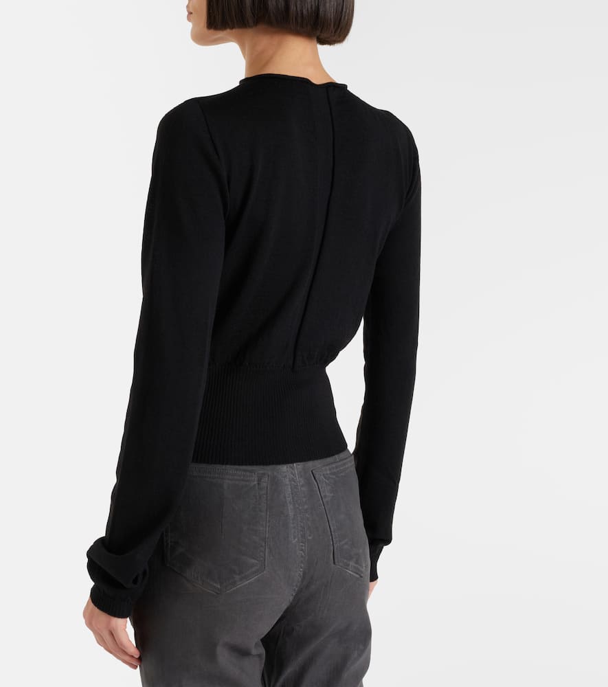 Cutout virgin wool top