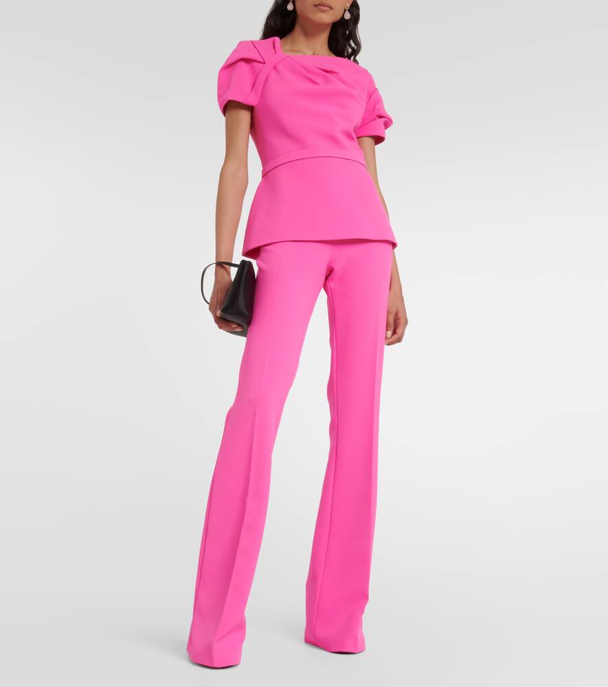 Alexa high-rise flared crêpe pants