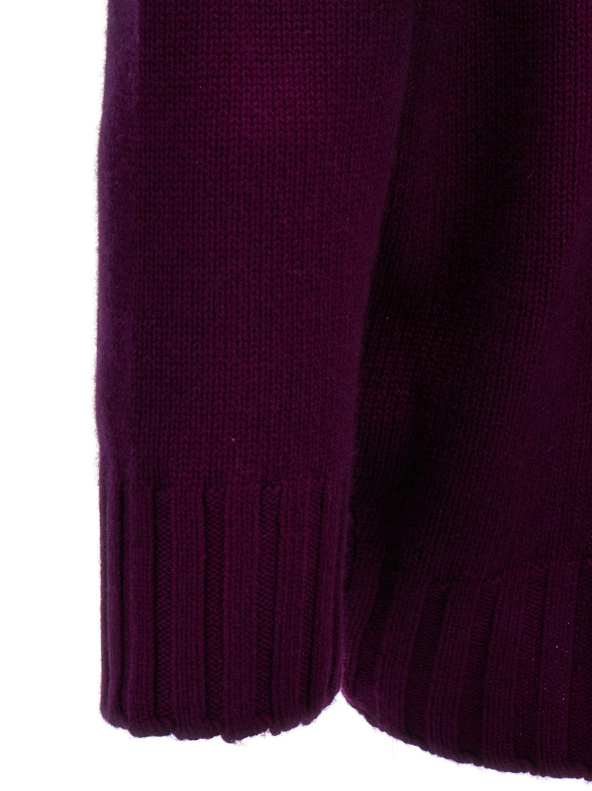 Purple Wool Blend Mini Dress