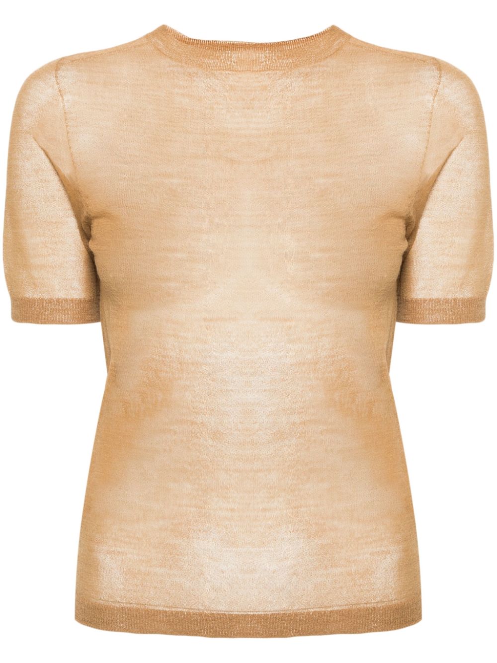 Semi-sheer cheesecloth T-shirt - Black