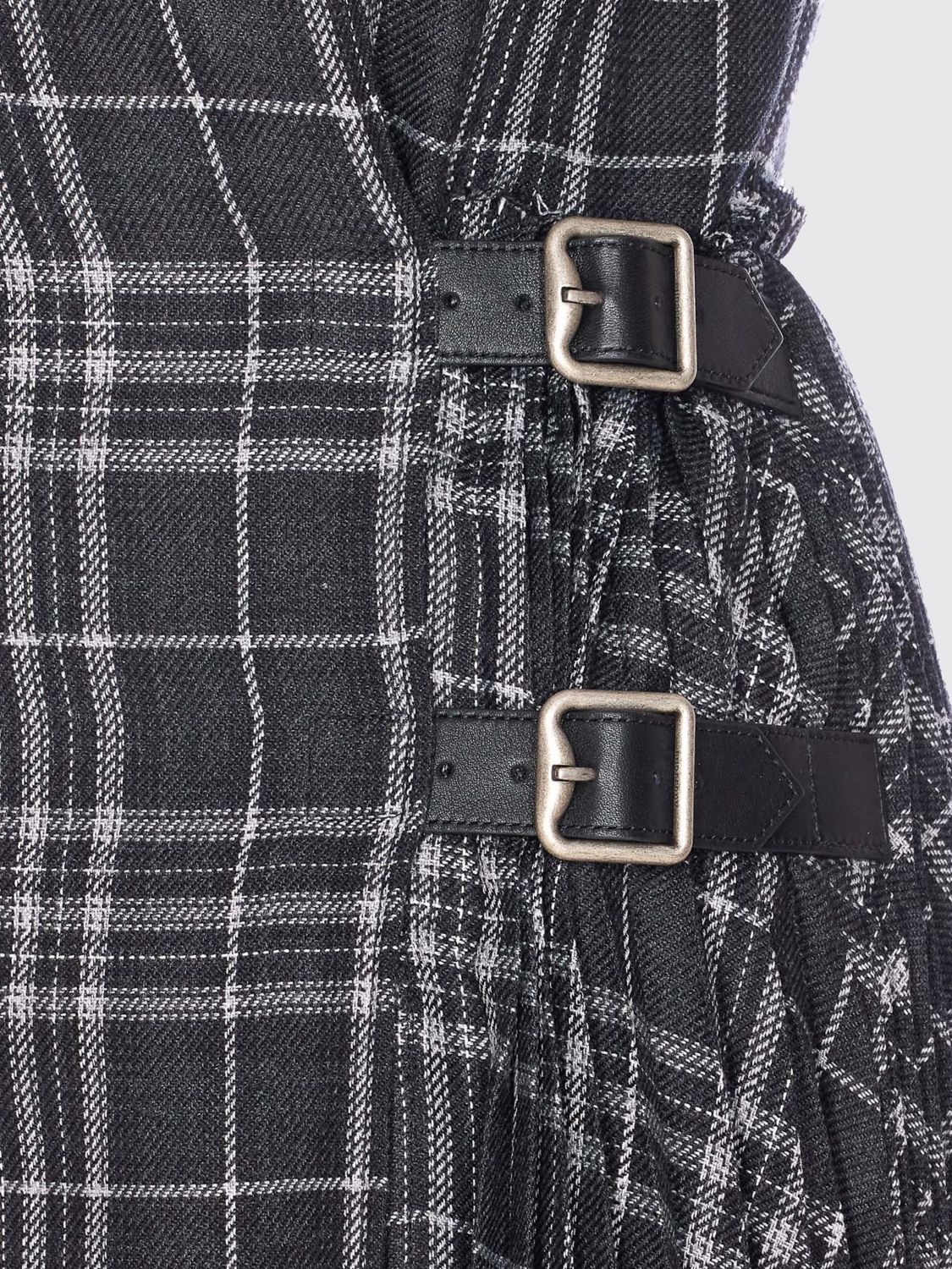 Midi Dress In Wool Mix Check