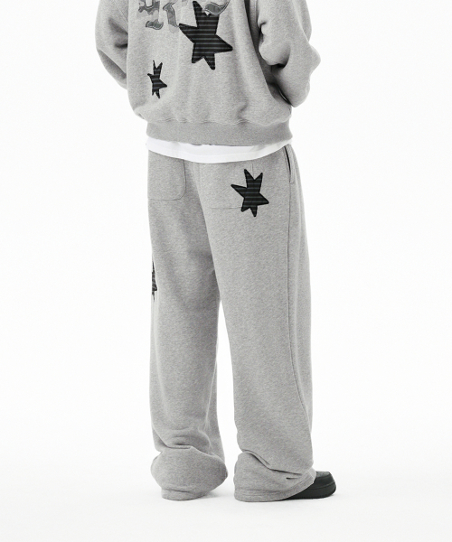 PRAY APPLIQUE SWEAT PANT GREY