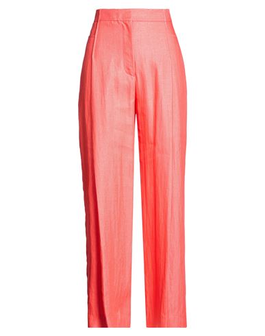 Woman Pants Coral Size 8 Linen, Polyamide