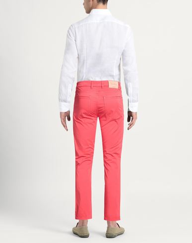 Man Pants Coral Size 35 Cotton, Elastane