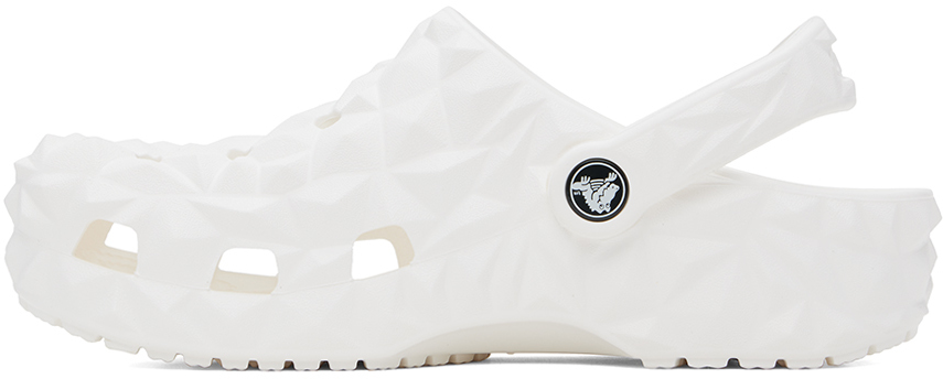 Crocs White Classic Geometric Clogs