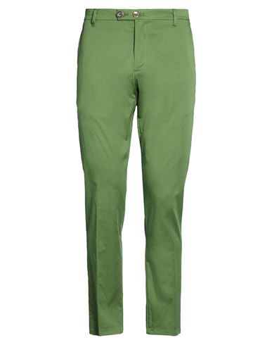 Man Pants Green Size 34 Cotton, Elastane