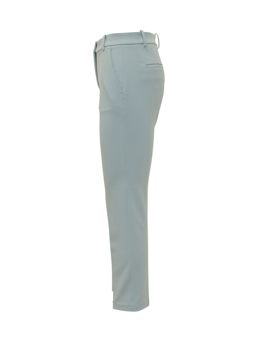 Light Blue Straight Flat Front Pants
