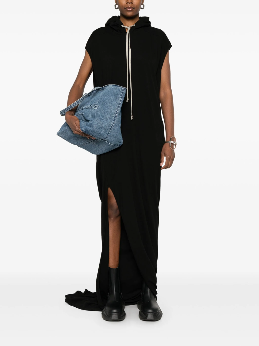 Black Hooded Long Dress