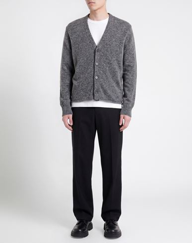 Man Cardigan Grey Size 40 Virgin Wool, Polyamide