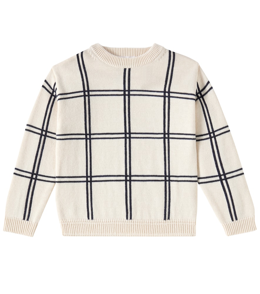 Bonpoint Erwin checked wool and cotton sweater