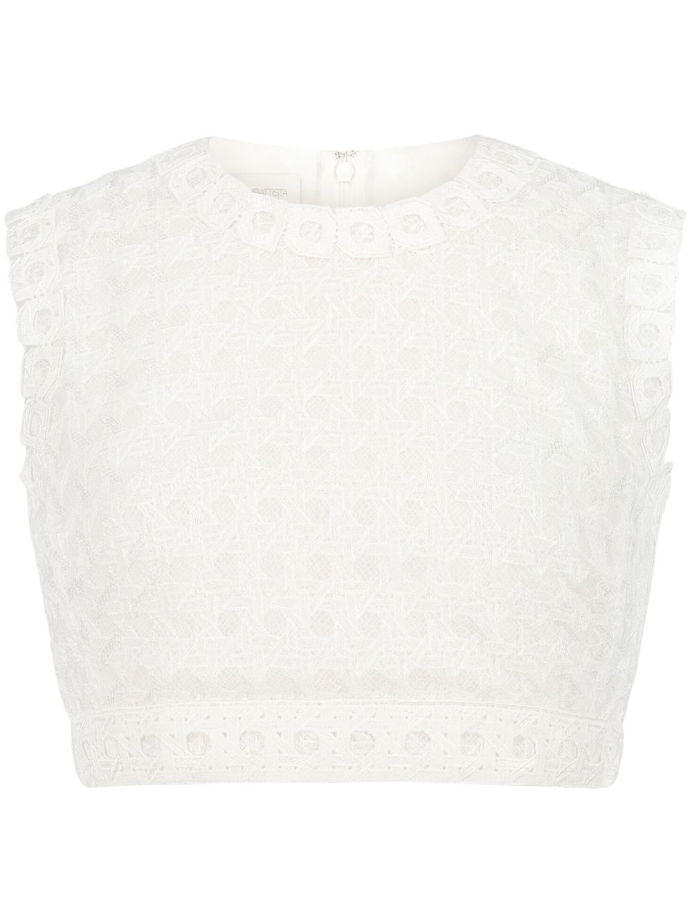 Cropped knitted top - White