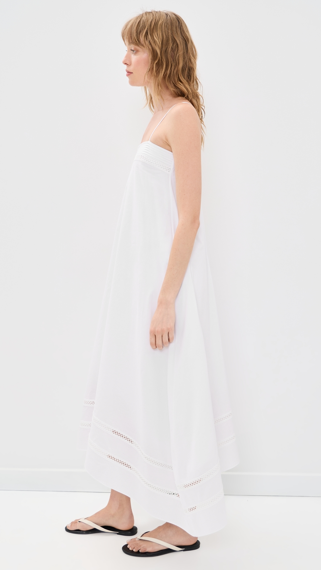 Square Neck Handkerchief Dress White