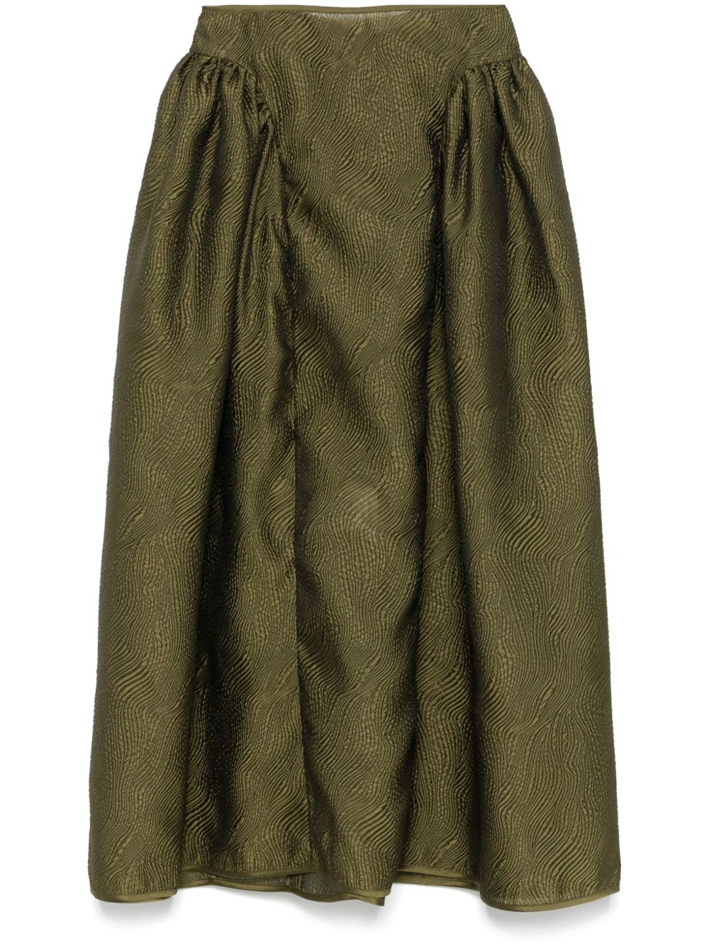 Textured midi skirt - Green