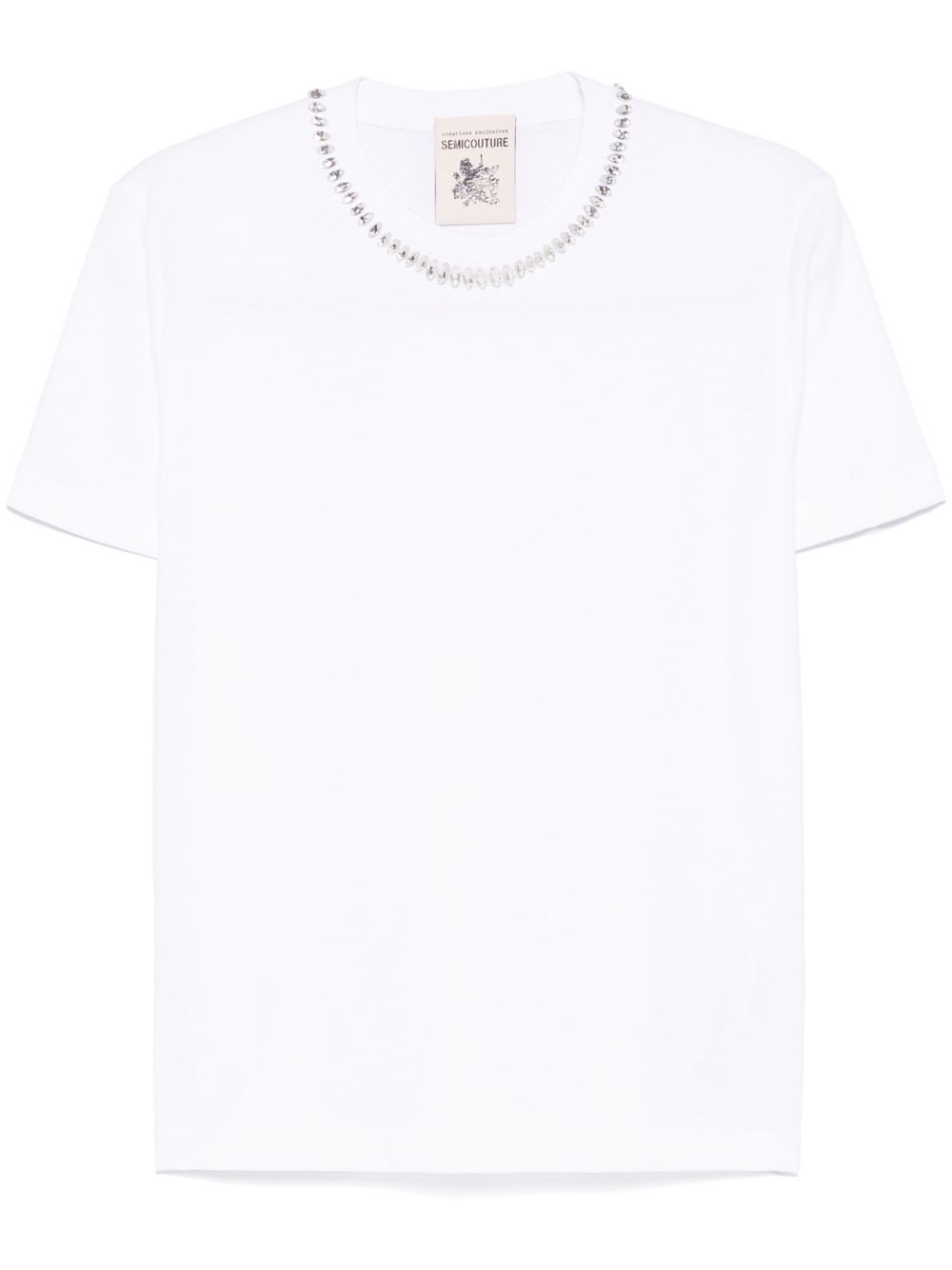 Rhinestone-embellished T-shirt - White