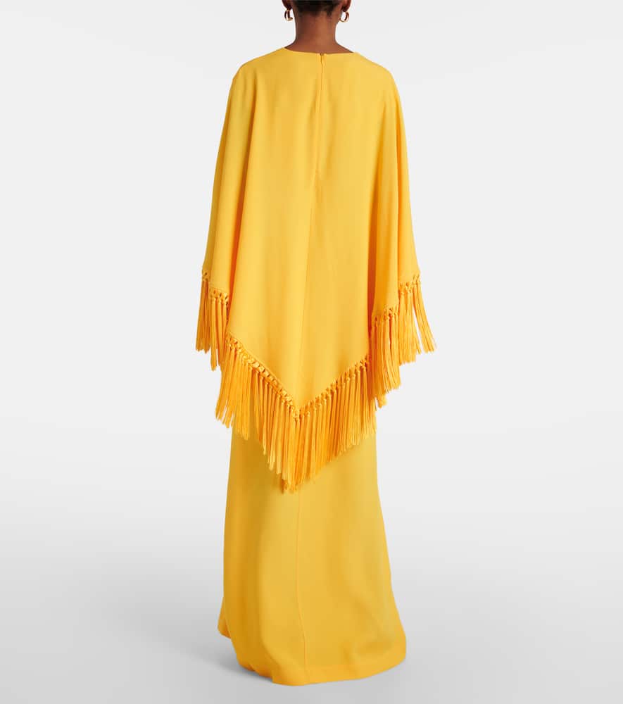 Fringed satin kaftan
