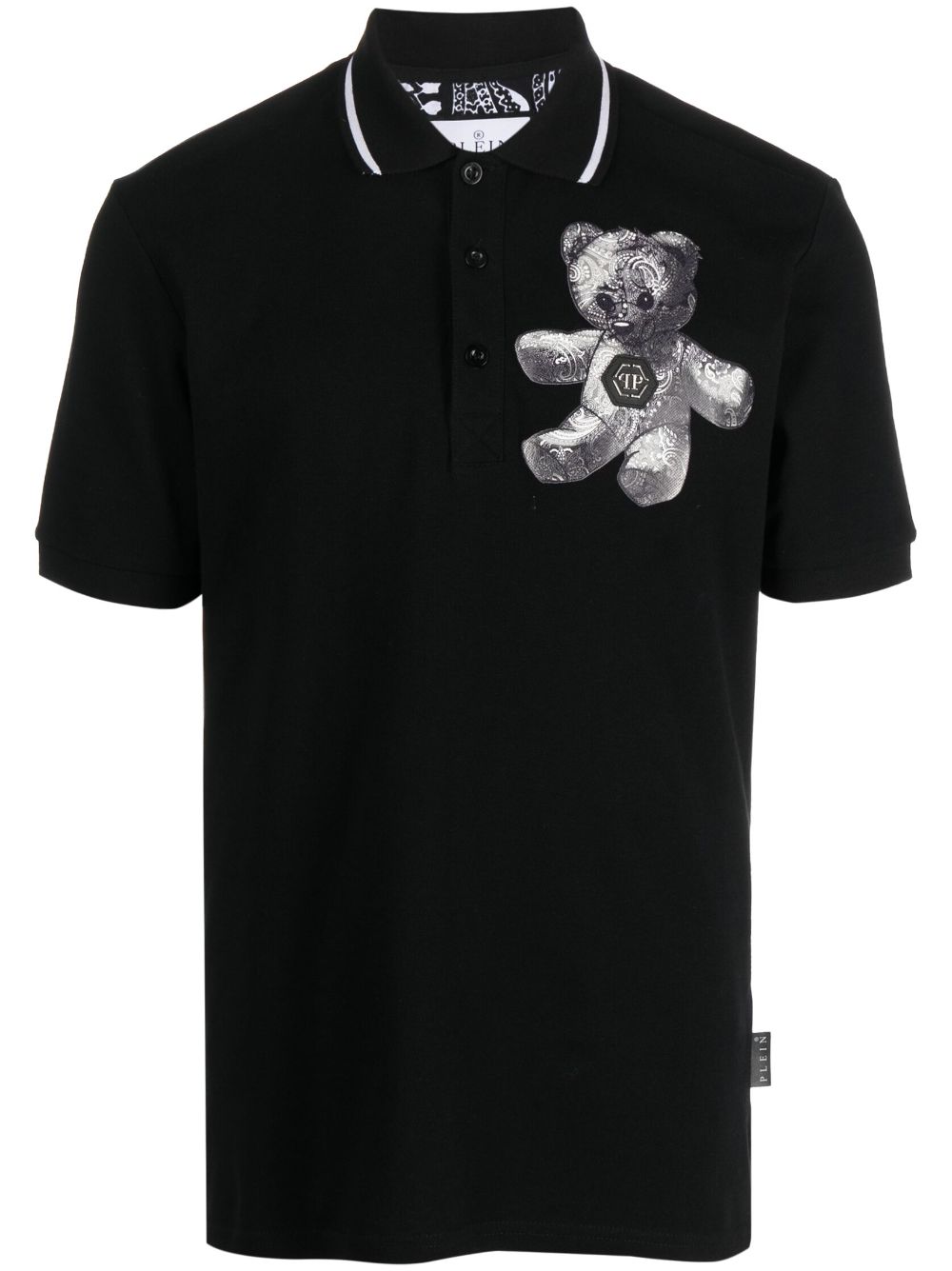 Paisley Teddy Bear polo shirt - Black