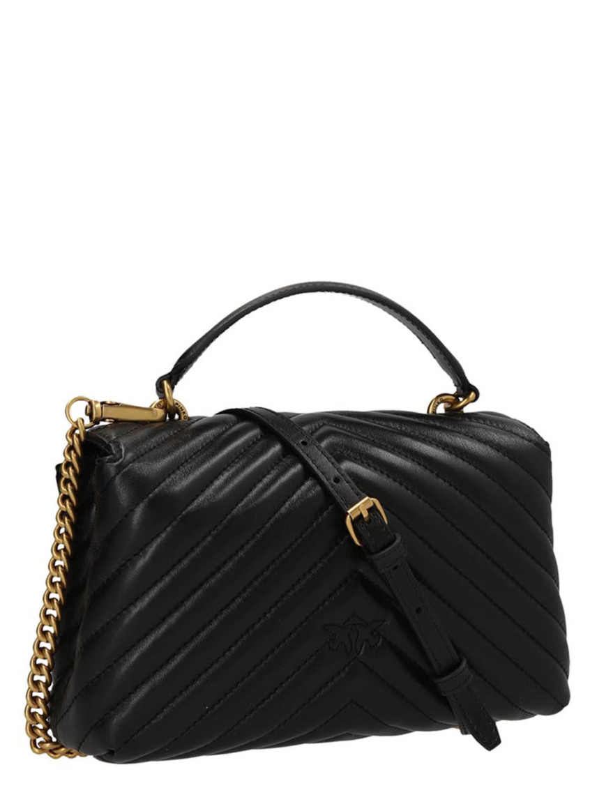 Love quilted top-handle bag - Black