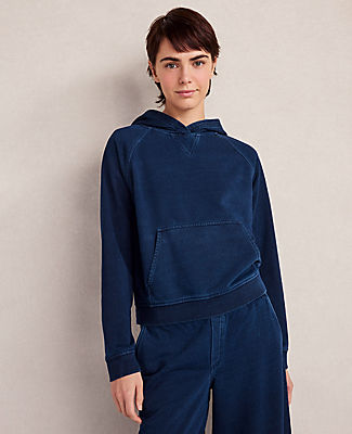 Ann Taylor Haven Well Within Indigo Cotton Terry Hoodie