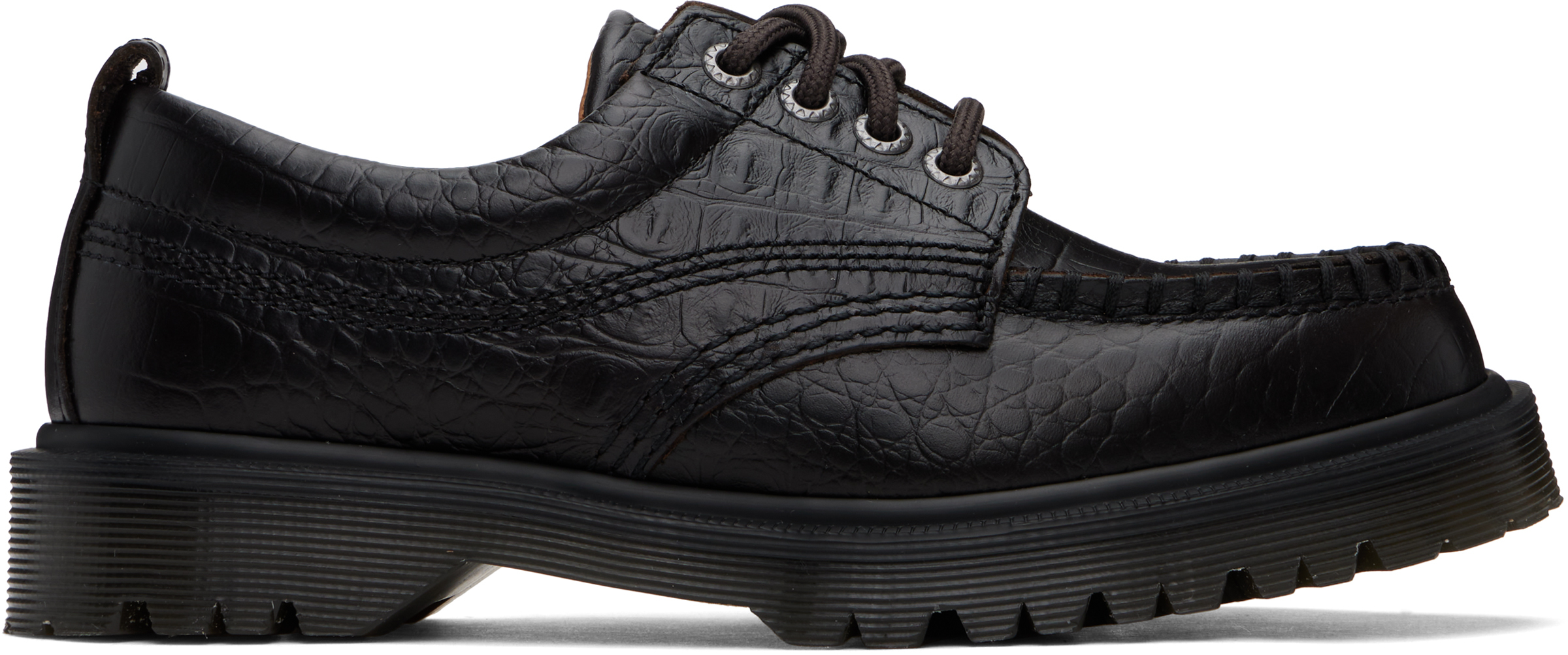 Dr. Martens Brown Lowell Crocodile Analine Leather Derbys