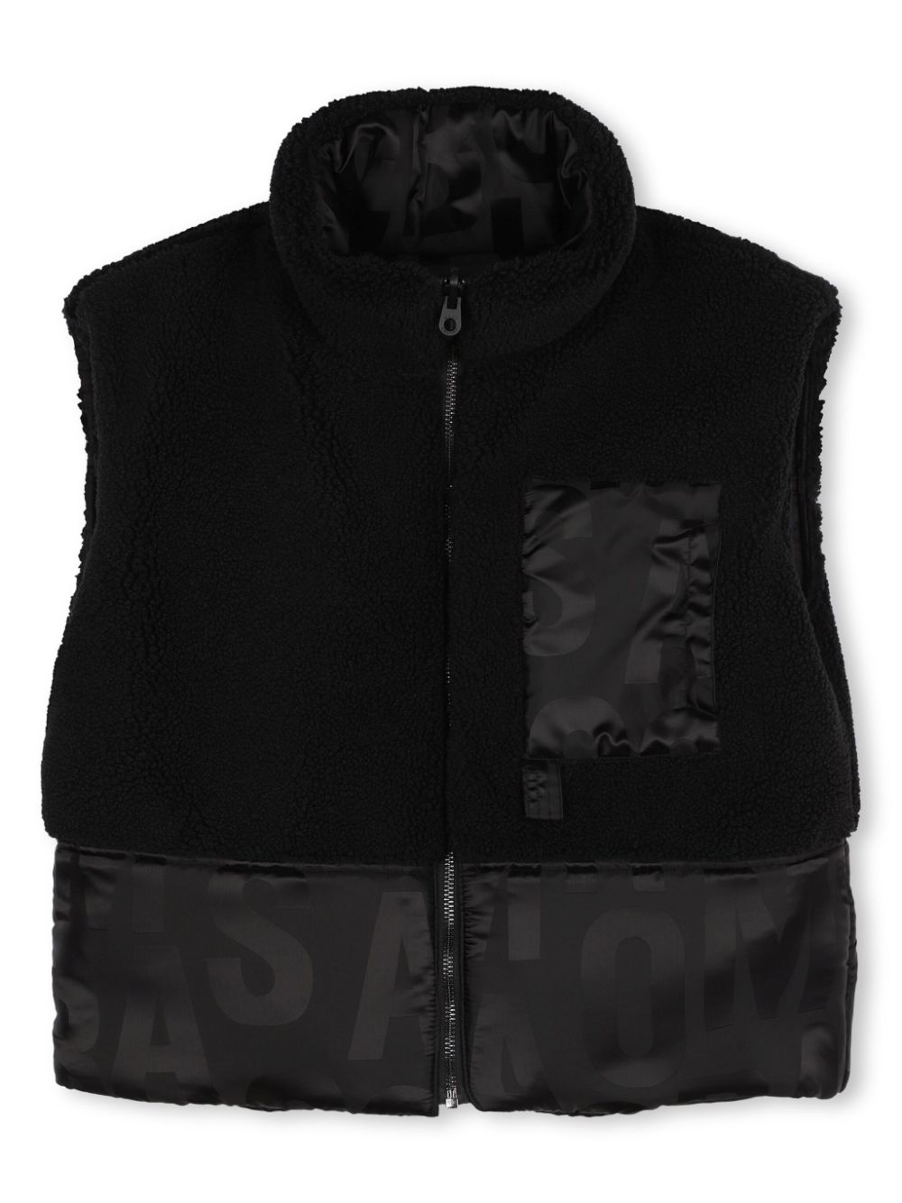 Printed reversible puffer gilet - Black