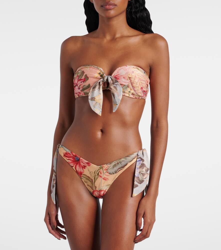 Zimmermann Coco bow-detail floral bikini bottoms