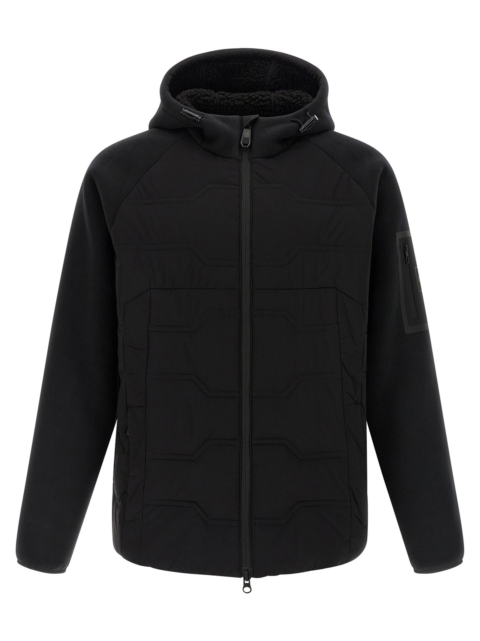 Hybrid Quilted Fleece Jacket — Black