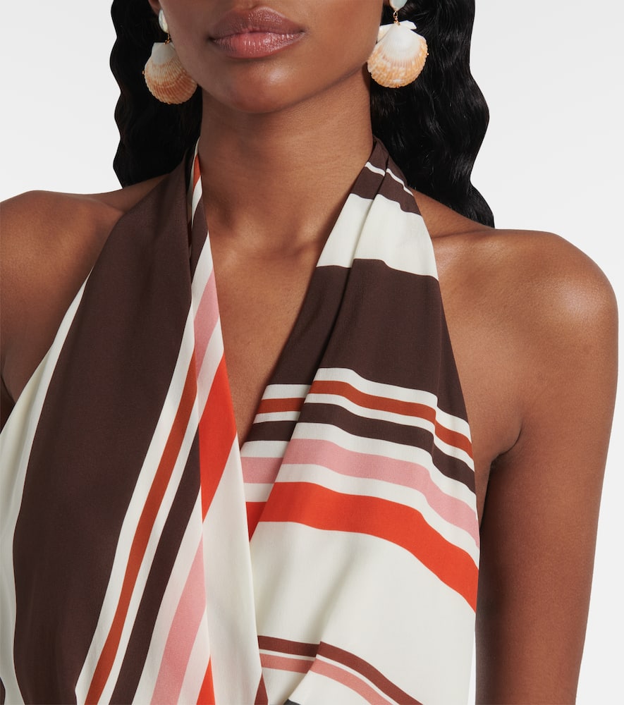 Thistle striped silk satin minidress