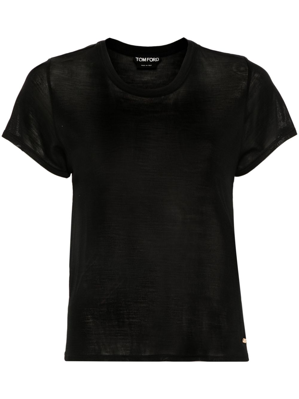 Logo-plaque silk T-shirt - Black