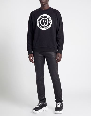 Man Sweatshirt Black Size S Cotton
