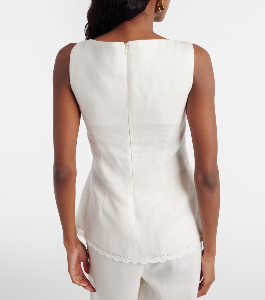 Effi scalloped linen tank top