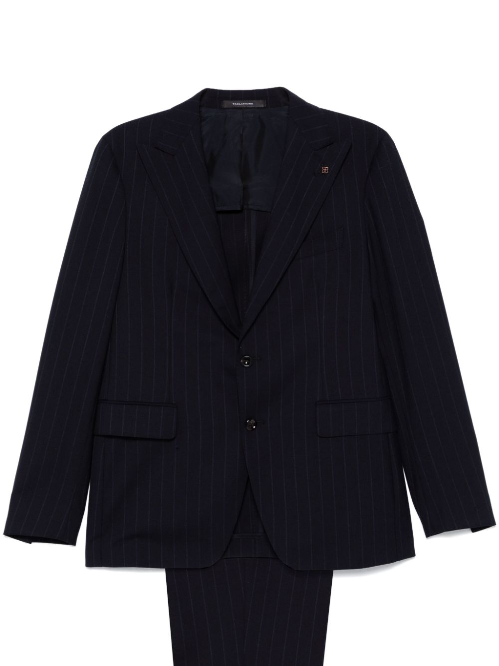 Pinstripe-pattern suit - Blue