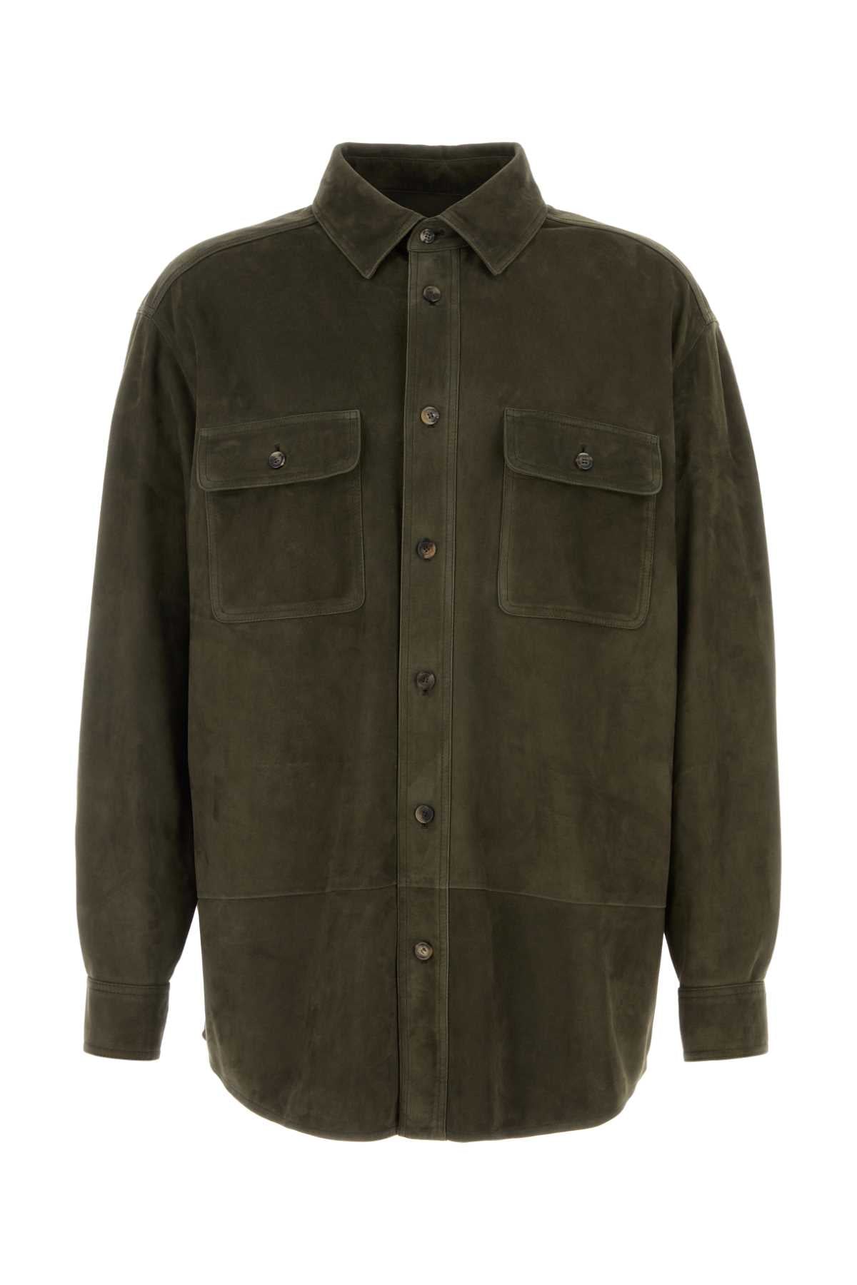 Suede Overshirt — Green
