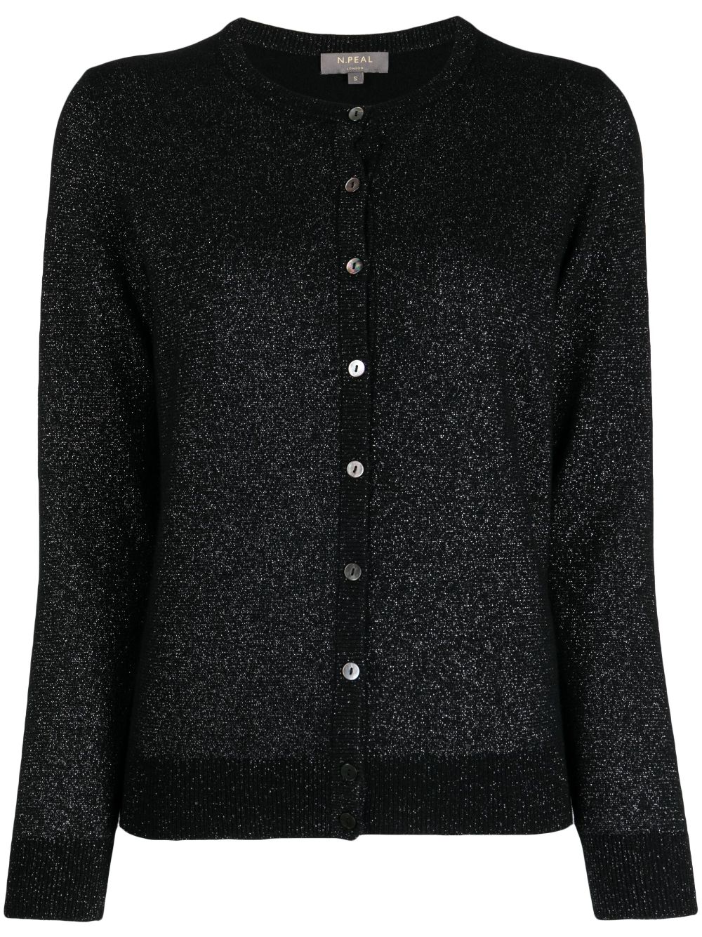 Fine-knit lurex cardigan - Black