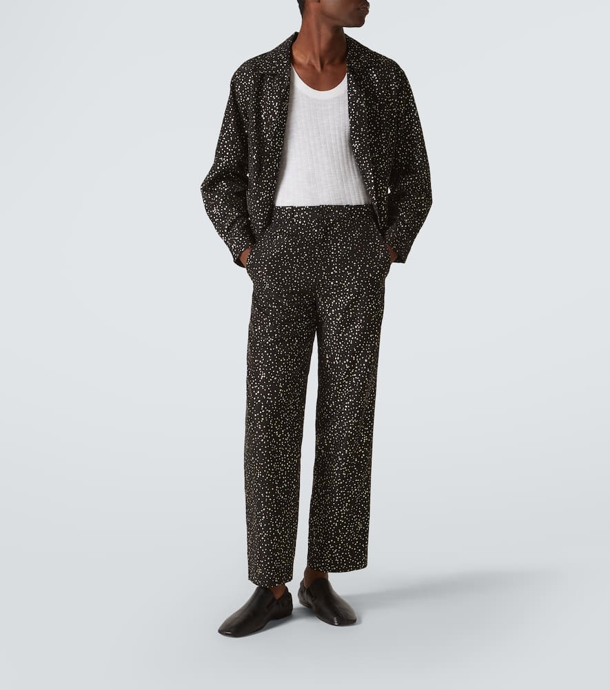 Glitter faille straight pants