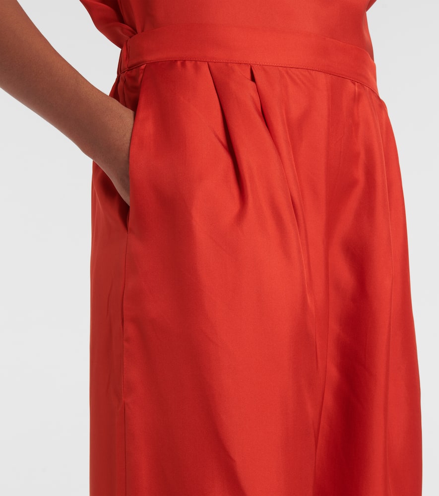 Isola silk twill wide-leg pants