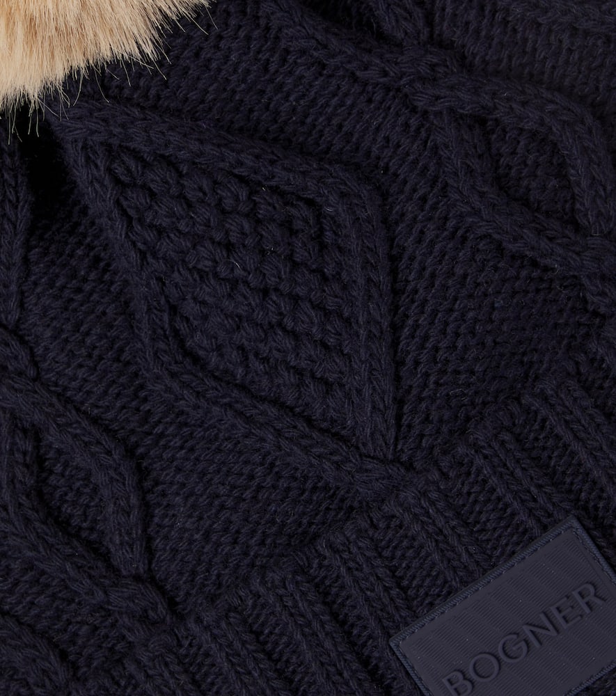 Finja cable-knit logo beanie
