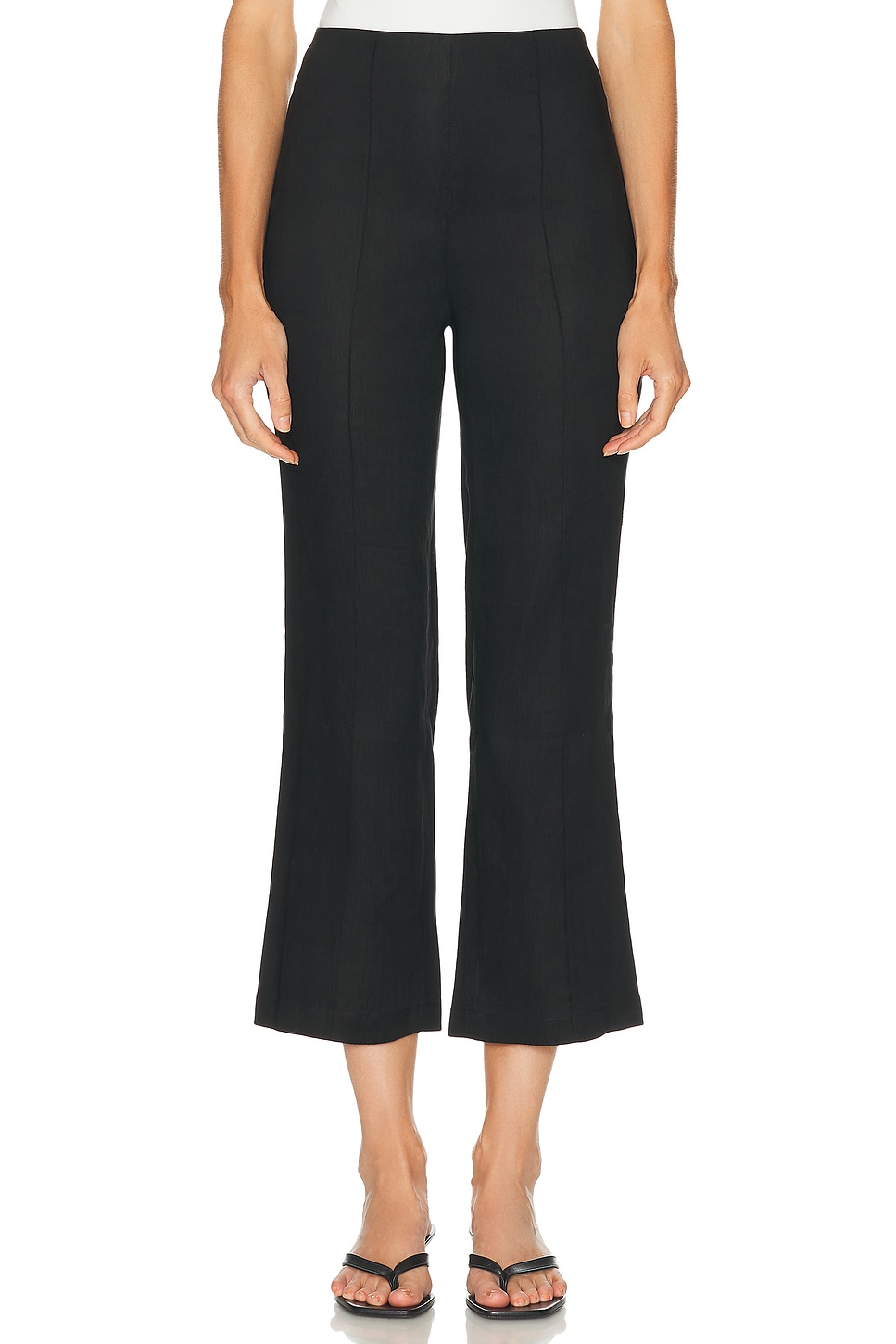 EAVES Iyla Crop Flare Pant in Black - Black. L also in S