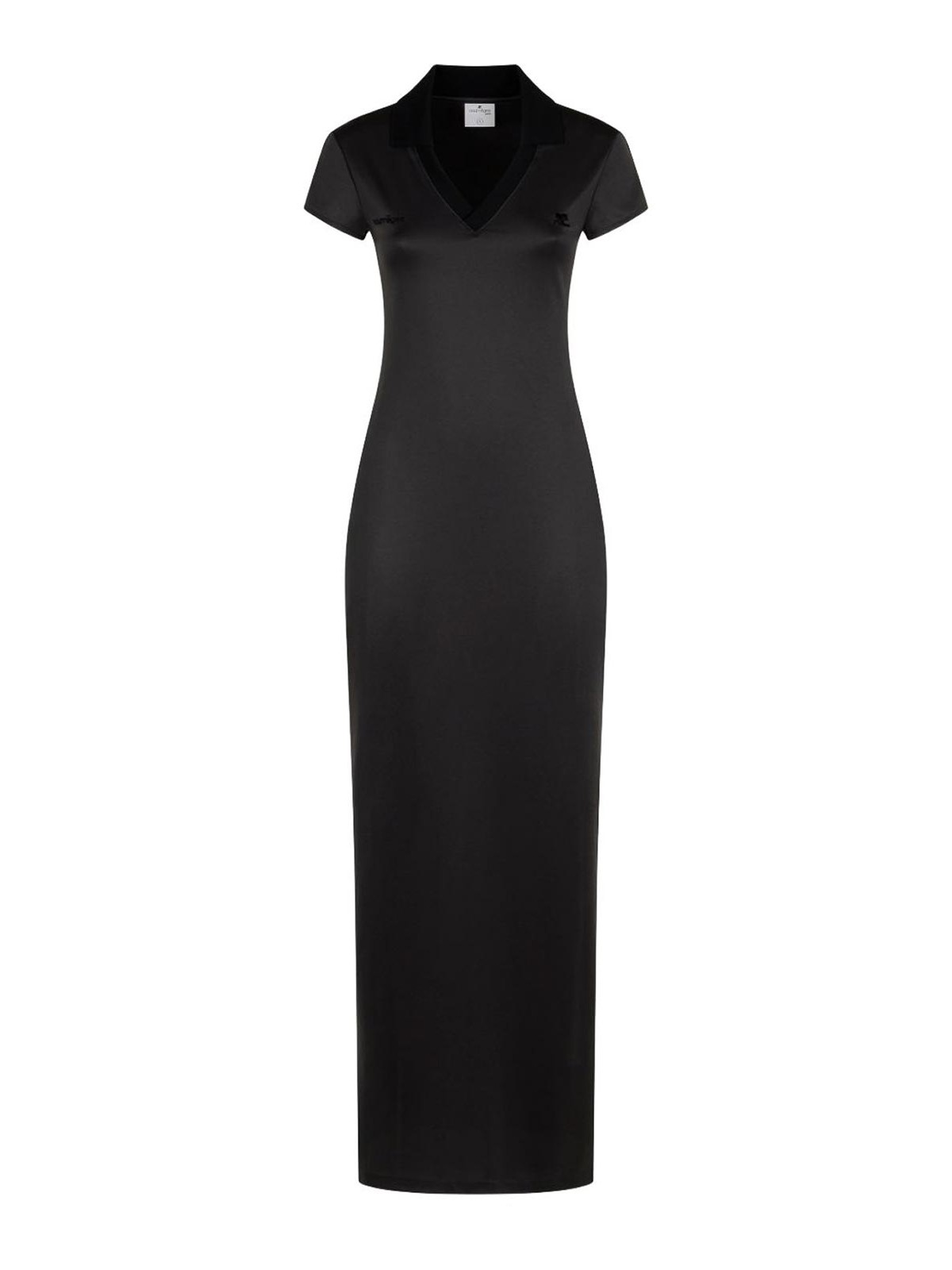 Long dress with V-neck